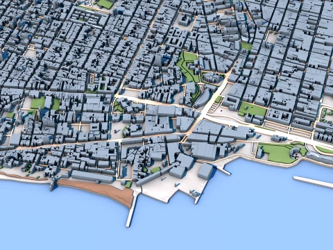 Fortaleza City Brazil Map 3D Model