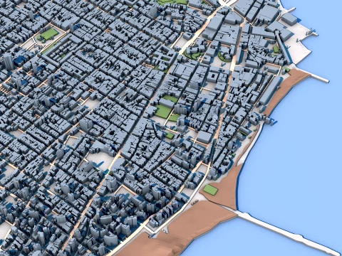 Fortaleza City Brazil Map 3D Model