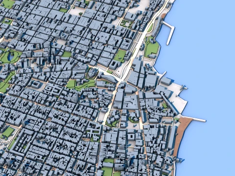 Fortaleza City Brazil Map 3D Model