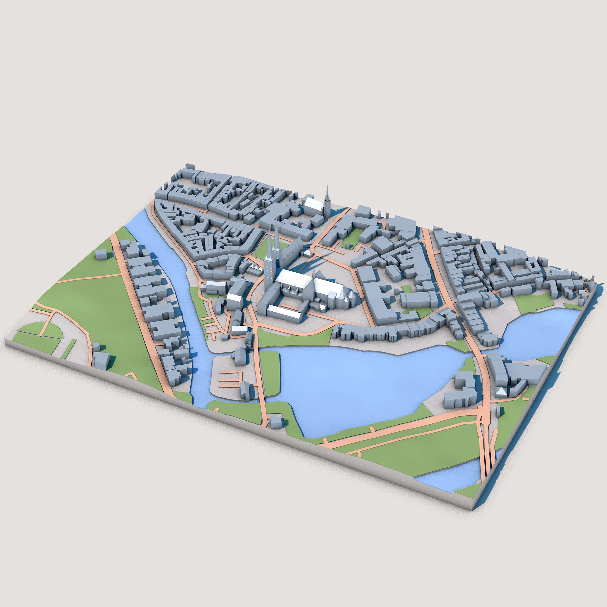 リューベック大聖堂 ドイツの地図 3Dモデル .c4d .max .obj .3ds .fbx .stl .blend 