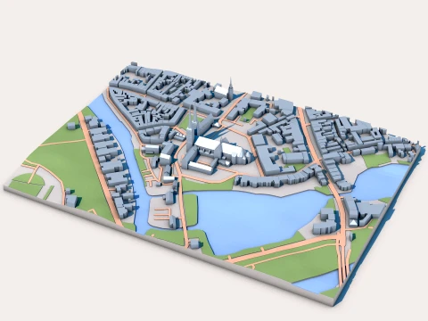 Lubeck Cathedral Germany Map 3D Model