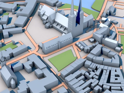 リューベック大聖堂 ドイツの地図 3Dモデル