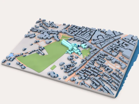 St Stephens Cathedral in Hertfordshire United Kingdom Map 3D Model