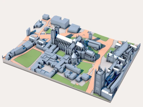 Westminster Abbey London United Kingdom Map 3D Model