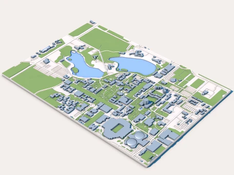 성심 대성당 미국 지도 3D 모델