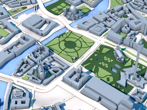 Berlin Cathedral Germany Map 3D Model
