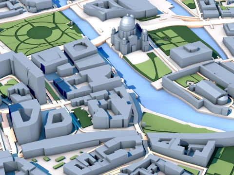 Berlin Cathedral Germany Map 3D Model