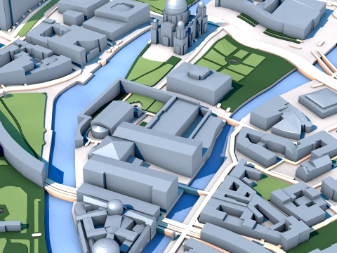 Berlin Cathedral Germany Map 3D Model
