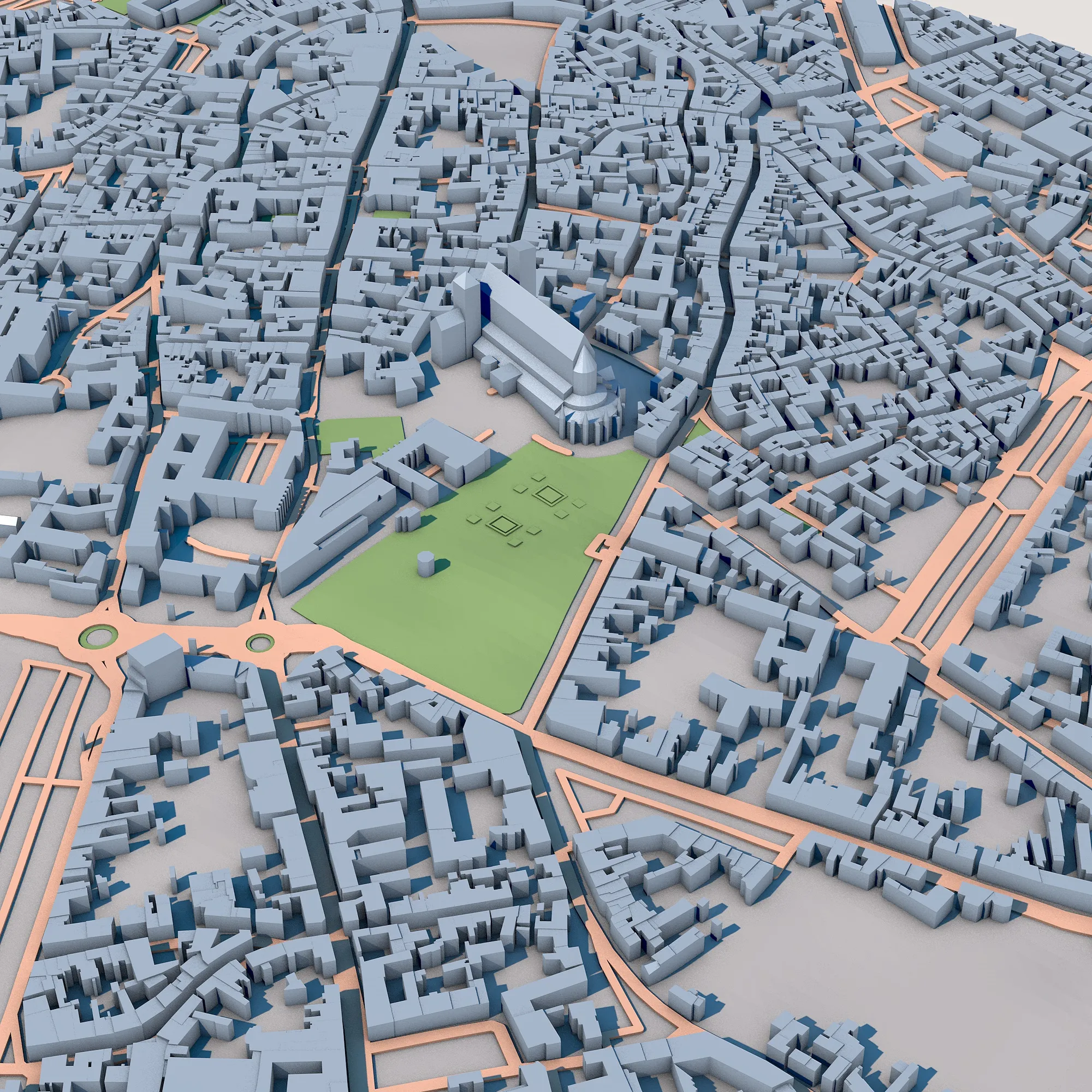 Bourges Cathedral France Map 3D Model .c4d .max .obj .3ds .fbx .stl .blend 
