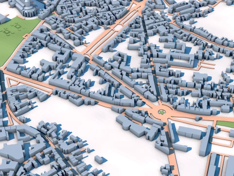 Bourges Cathedral France Map 3D Model