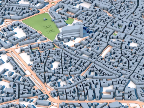 Bourges Cathedral France Map 3D Model
