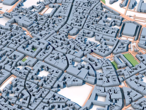 Bourges Cathedral France Map 3D Model