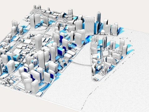 Burlingame Island Miami Florida USA Map 3D Model