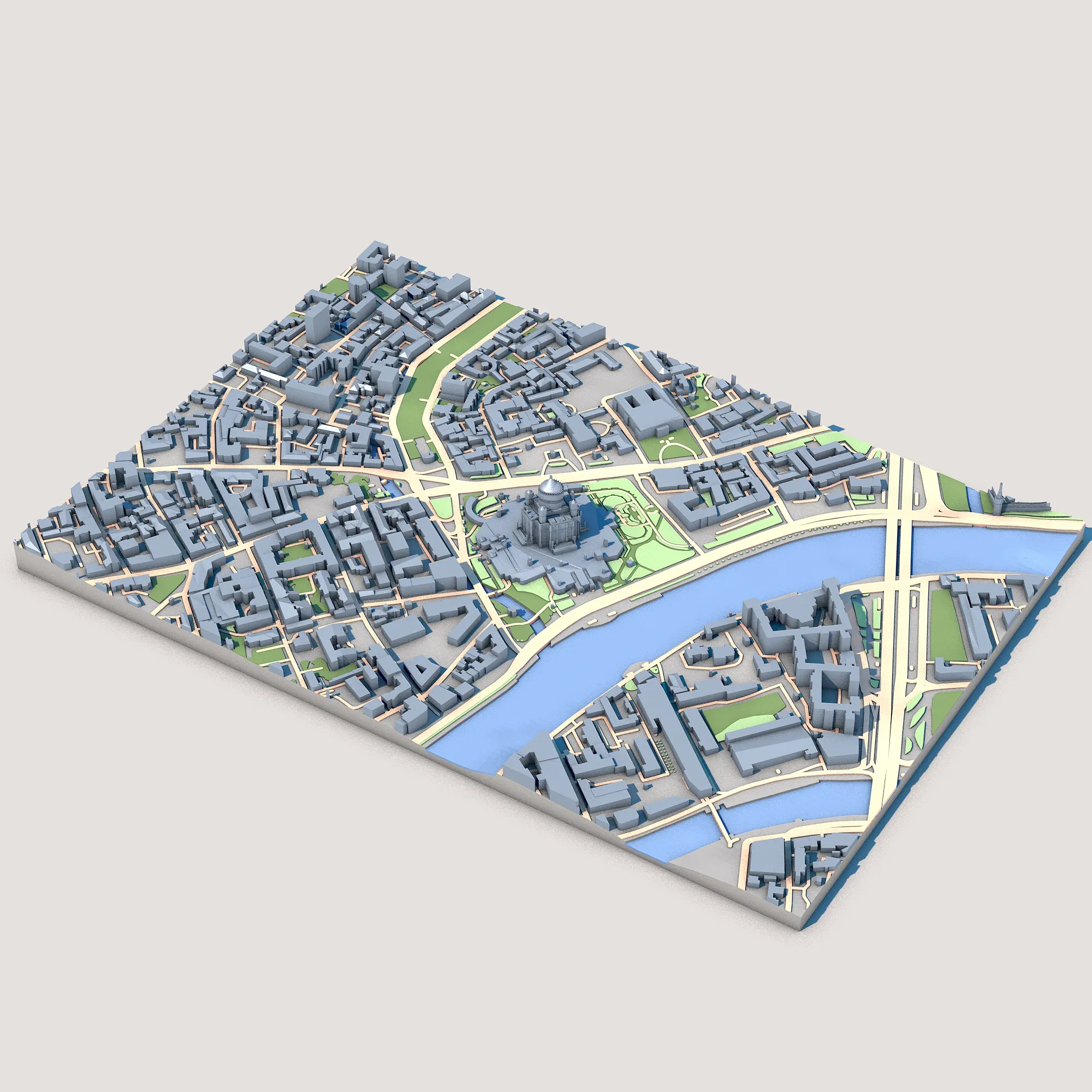 Cathedral of Christ the Saviour Moscow Russia Map 3D Model .c4d .max .obj .3ds .fbx .stl .blend 