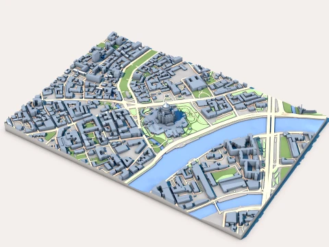 Christ-Erl&ouml;ser-Kathedrale Moskau Russland Karte 3D Modell