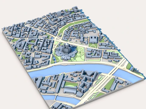Cathedral of Christ the Saviour Moscow Russia Map 3D Model