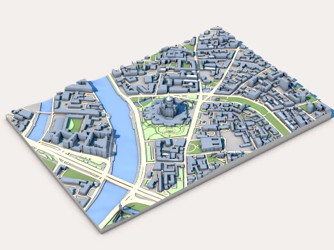 Cathedral of Christ the Saviour Moscow Russia Map 3D Model