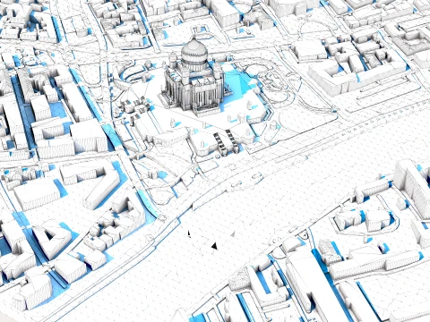 Cathedral of Christ the Saviour Moscow Russia Map 3D Model