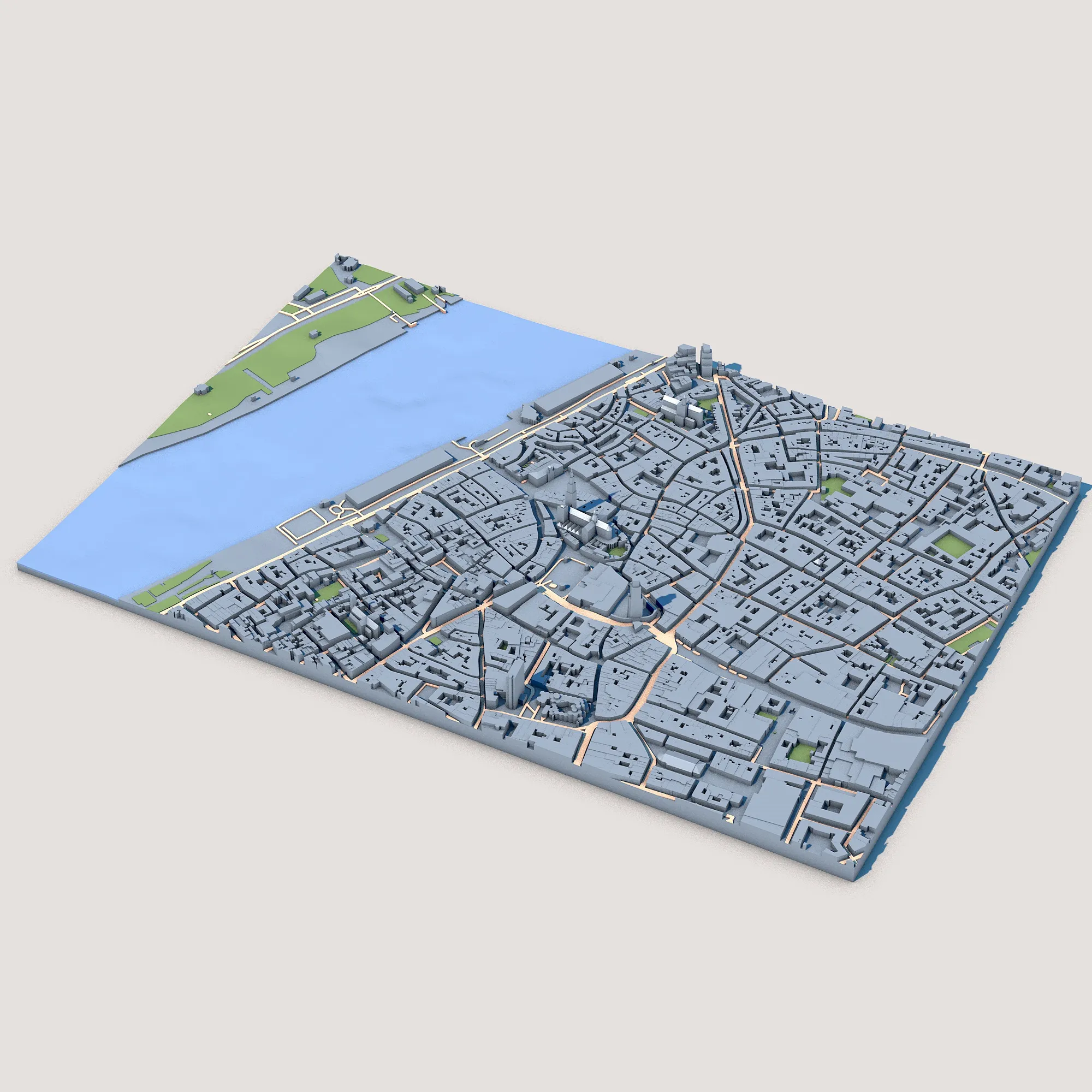 Cathedral of Our Lady Belgium Map 3D Model .c4d .max .obj .3ds .fbx .stl .blend 