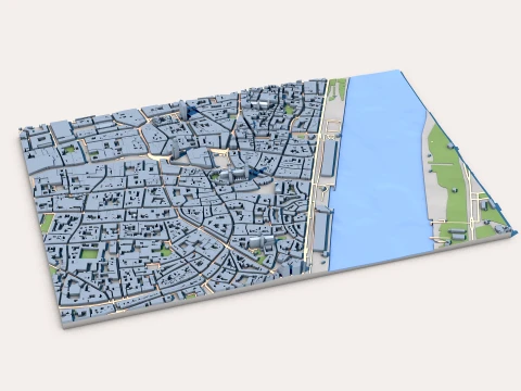 Cathedral of Our Lady Belgium Map 3D Model