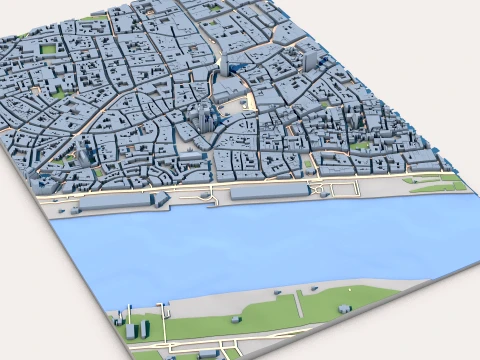 Cathedral of Our Lady Belgium Map 3D Model