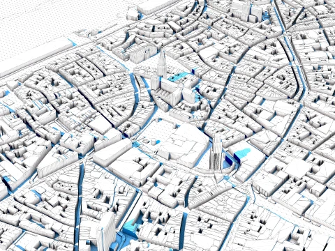 Cathedral of Our Lady Belgium Map 3D Model