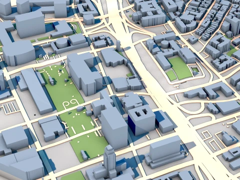 Cathedral of Our Lady of the Angels in Los Angeles United States Map 3D Model
