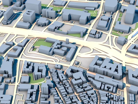 Cathedral of Our Lady of the Angels in Los Angeles United States Map 3D Model