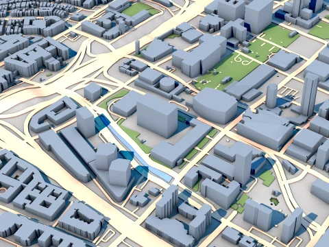 Cathedral of Our Lady of the Angels in Los Angeles United States Map 3D Model