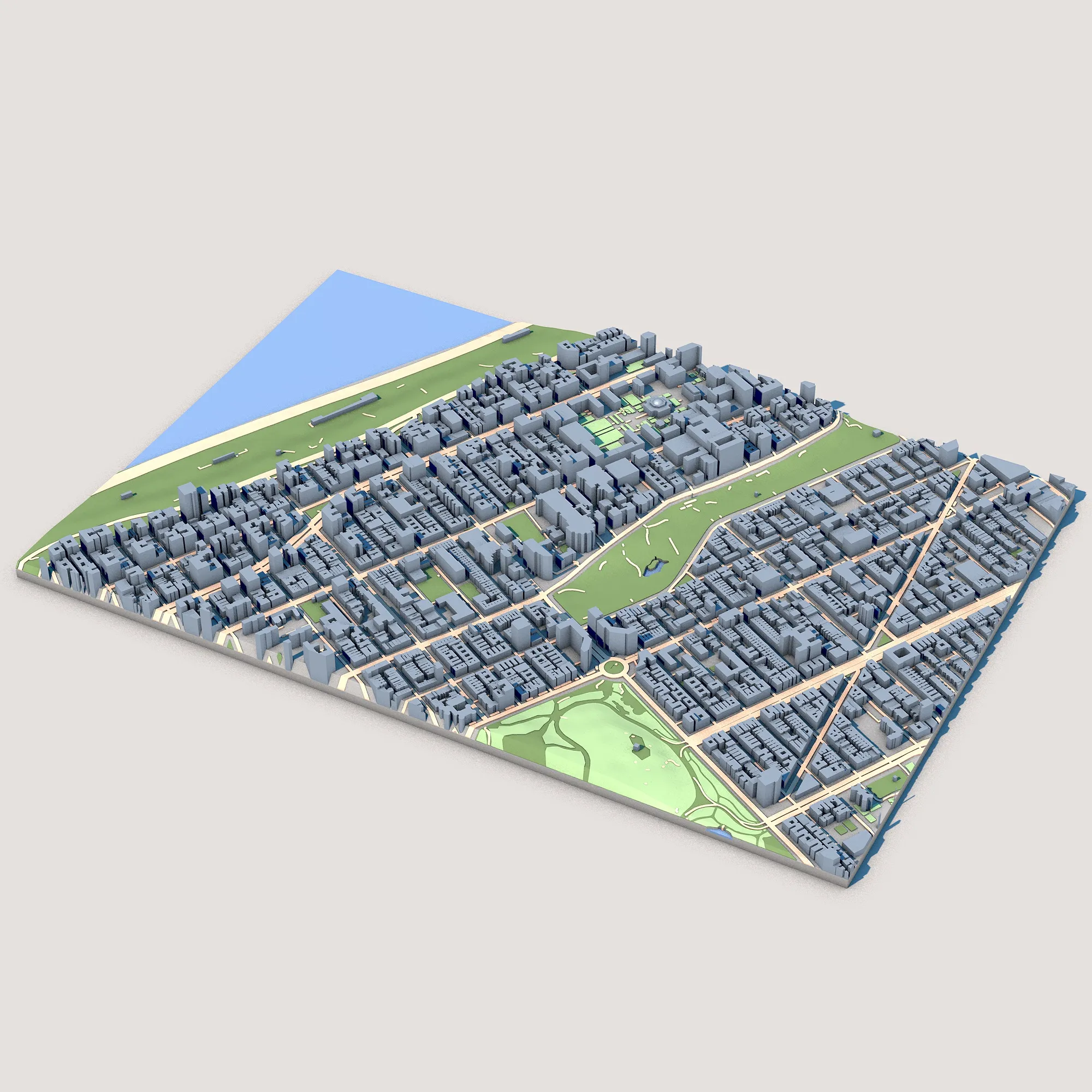 Cathedral of St John the Divine New York City Map 3D Model .c4d .max .obj .3ds .fbx .stl .blend