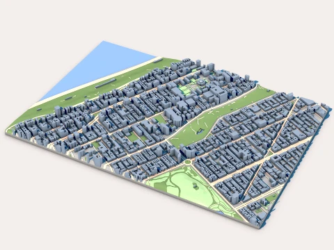 Karte der Kathedrale von St. John the Divine, New York City 3D Modell