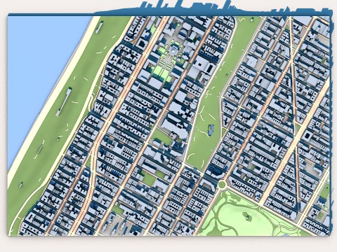 Cathedral of St John the Divine New York City Map 3D Model