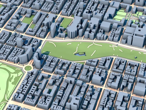 Cathedral of St John the Divine New York City Map 3D Model