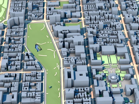 Cathedral of St John the Divine New York City Map 3D Model
