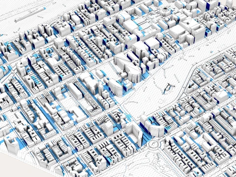 Cathedral of St John the Divine New York City Map 3D Model