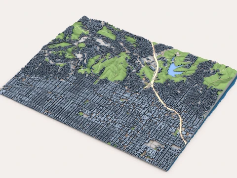 Hollywood Comt&eacute; de Los Angeles Californie &Eacute;tats-Unis Carte Modèle 3D
