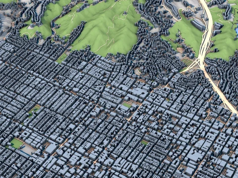 Hollywood Los Angeles County California United States Map 3D Model