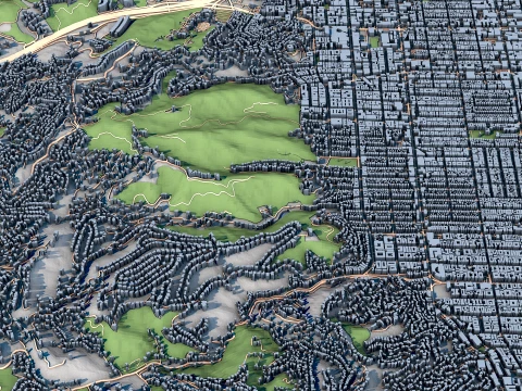 Hollywood Los Angeles County California United States Map 3D Model