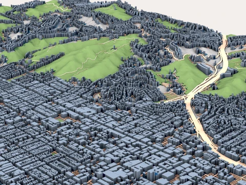 Hollywood Los Angeles County California United States Map 3D Model