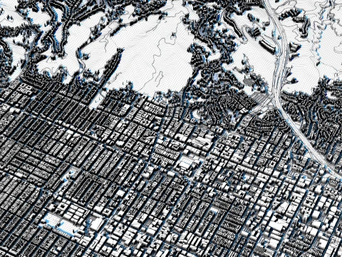 Hollywood Los Angeles County California United States Map 3D Model