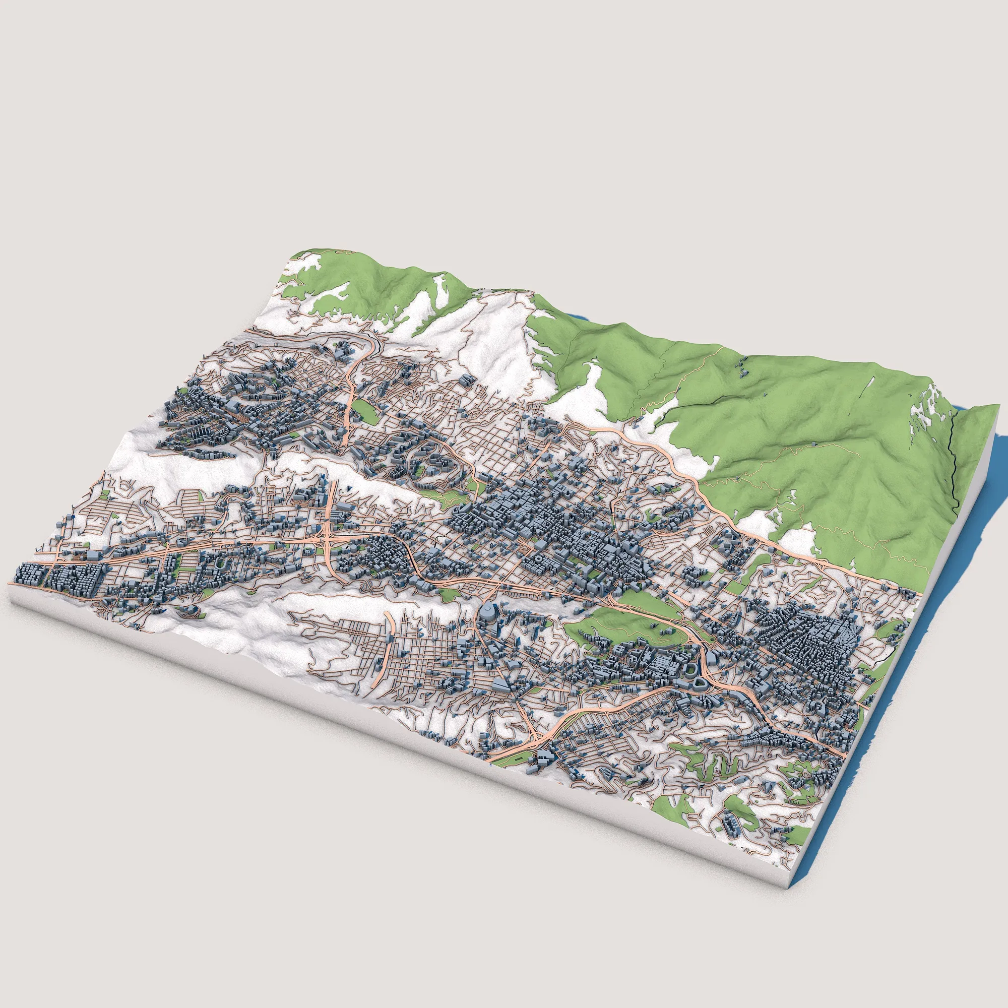 Cityscape Caracas Venezuela Map 3D Model .c4d .max .obj .3ds .fbx .stl .blend