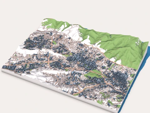 Cityscape Caracas Venezuela Map 3D Model