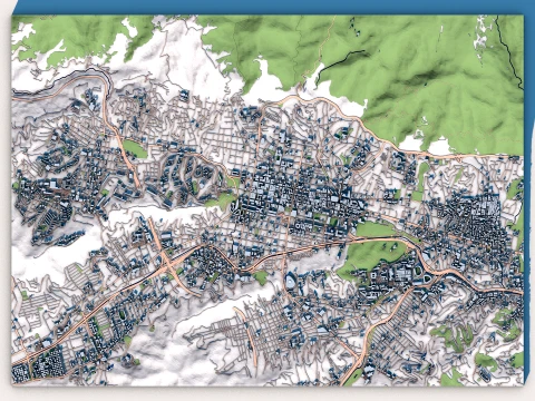 Cityscape Caracas Venezuela Map 3D Model