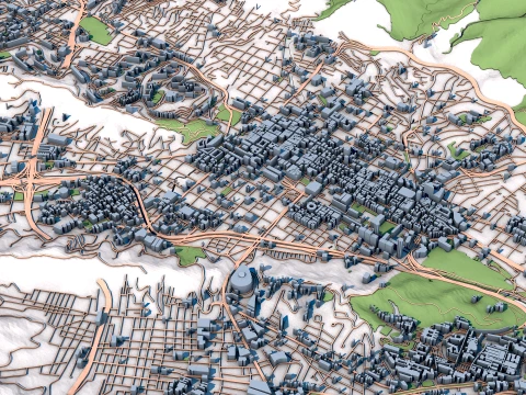 Cityscape Caracas Venezuela Map 3D Model