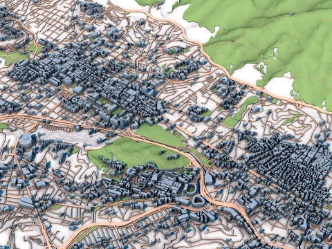 Cityscape Caracas Venezuela Map 3D Model