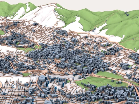 Cityscape Caracas Venezuela Map 3D Model