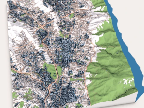 Cityscape Caracas Venezuela Map 3D Model
