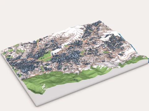 Cityscape Caracas Venezuela Map 3D Model