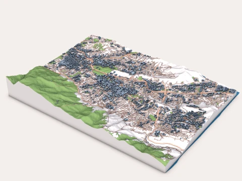Cityscape Caracas Venezuela Map 3D Model