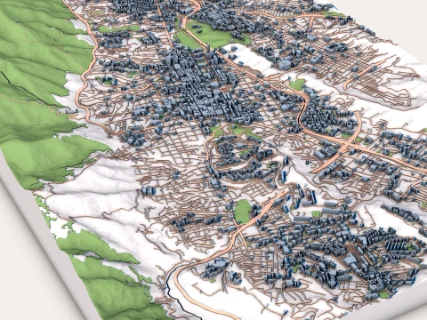 Cityscape Caracas Venezuela Map 3D Model